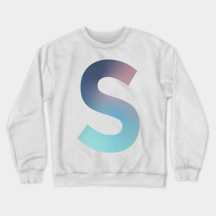 Gradient Letter S Initial Alphabet Crewneck Sweatshirt